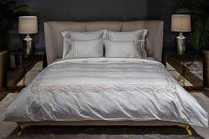 175SMR-17504 Комплект постельного белья с вышивкой Паллада, золотой, Двуспальный евро (200*220)