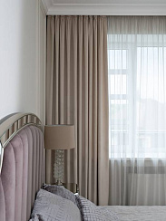 121GD-00118  Портьера Силки (Silkу)5 бежевая на подкладе 300*260