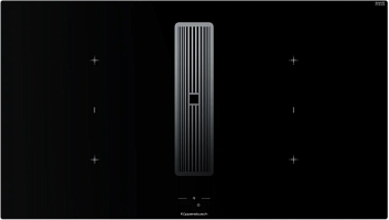 Индукционная варочная поверхность с вытяжкой Kuppersbusch с чёрными ручками KMI 9850.1 SR-S Stainless steel