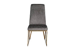 30C-20140 Стул велюр шенилл серый/браш.золото 49*65*99см