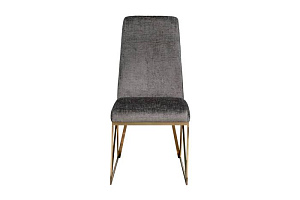 30C-20140 Стул велюр шенилл серый/браш.золото 49*65*99см