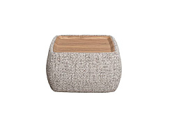 Столик прикроватный мягкий Runa шенилл серая Seppia Ser 49*49*27см