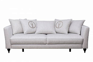 Диван Sorrento(K) 230M трехм.раск c кантом,рогожка св.беж Santo1902-SECRU+Nev83 230*101*86