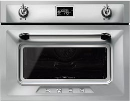 Компактный духовой шкаф с пароваркой Smeg SF4920VCX1
