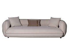 ZW-25003 Диван Амели (Amelia) трехместный букле светлый 253*100*67см с бежевым кантом