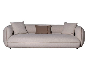 ZW-25003 Диван Амели (Amelia) трехместный букле светлый 253*100*67см с бежевым кантом