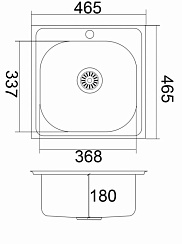 EMAR 130A врезная мойка глянец